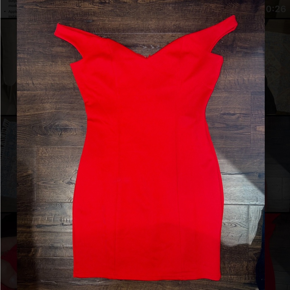 Tobi Hollywood red off the shoulder dress